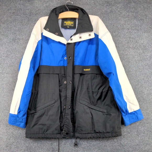 OshKosh B'gosh Men's Full Zip Snap Windbreaker Jacket Multi Medium Vintage - Picture 2 of 14